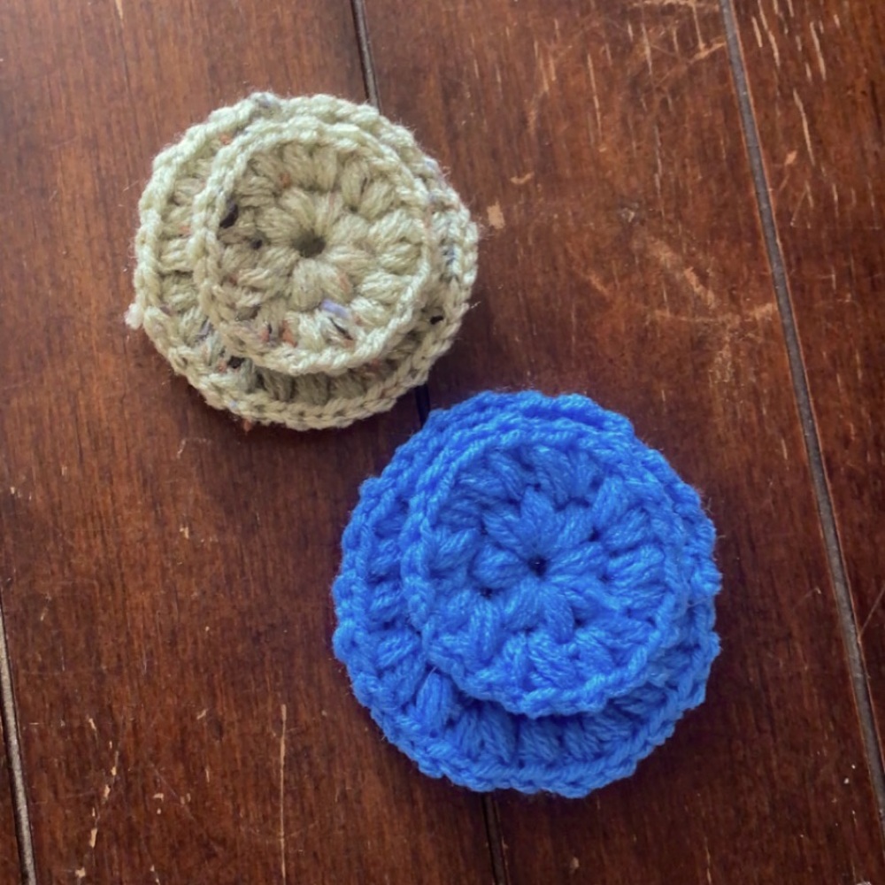 Crocheted face scrubbies